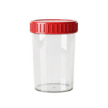 A transparent plastic container with a red lid, perfect for food storage and organization isolated on transparent background