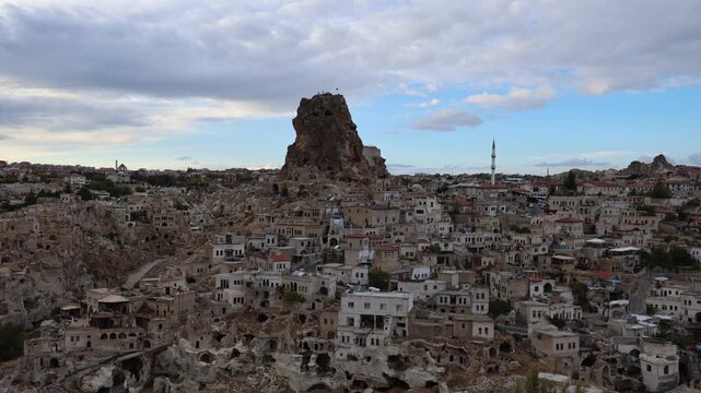 Ortahisar in Kappadokien im Time Lapse Video