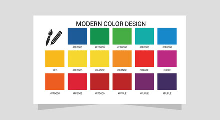 Color Palette Chart with Modern Design Elements.