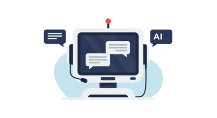 AI Chatbot Interface on Computer Screen.