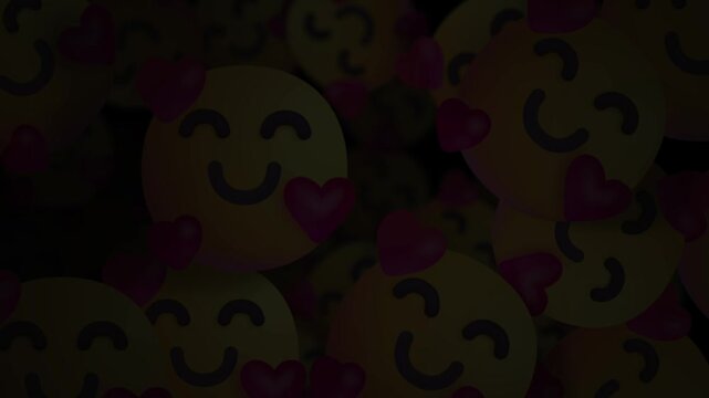 Love emojis popping up and filling the screen and fade out in the end