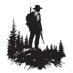 silhouette of a man with a gun