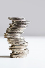 Stacks of coins growth. Business progress, long-term savings concept.