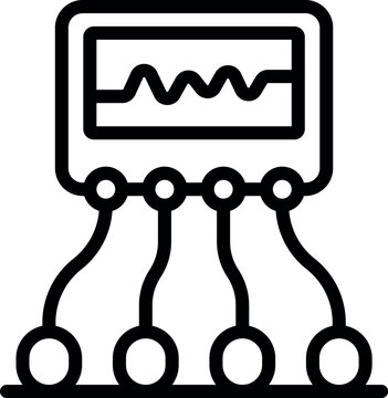 Polygraph machine displaying wave signals, connected to sensors for detecting physiological changes during an interrogation process