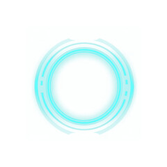 Circular glowing interface ring overlay PNG isolated on transparent background