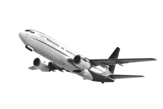 Halftone Airplane with Landing Gear in Flight Isolated on transparent background. retro collage element for mixed media travel aviation design, scrapbook