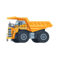 Fototapeta premium Giant Yellow Mining Dump Truck - Heavy Construction Vehicle Illustration