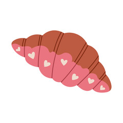 Croissants with pink icing