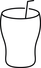 Glass of drink with drinking straw