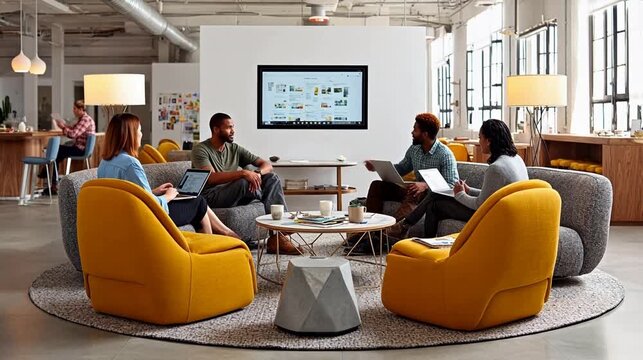 People working together in modern office