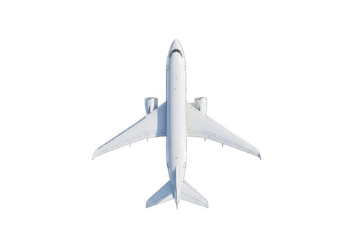 Top View of a White Commercial Airliner Jet