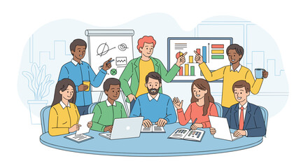 Diverse Group of People in Business Meeting.