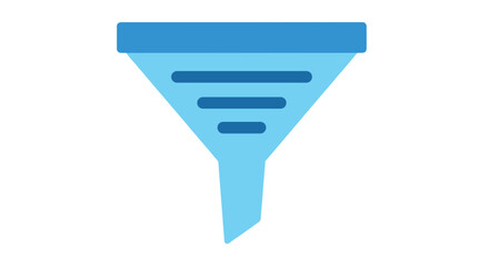 Blue Funnel Icon Simple Design Element.