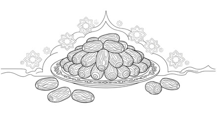 Illustration of Almonds in Bowl.