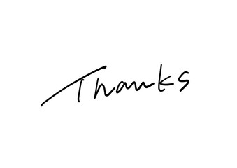 Handwritten Thanks lettering &ndash; dynamic and joyful typography