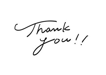 Handwritten Thank you lettering &ndash; dynamic and joyful typography