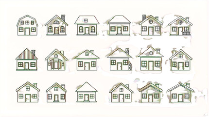 Various small house designs and styles in a collection