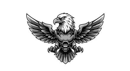 Obraz premium Eagle with Skull Illustration Design.