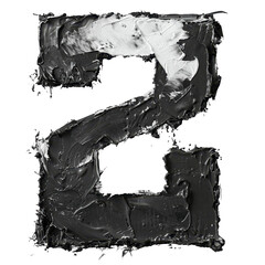 Abstract Black and White Z Letter Artwork