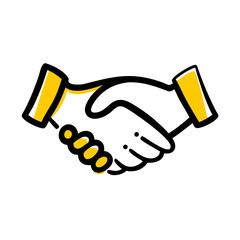 Handshake symbolizing deal closure in real estate, vector graphic