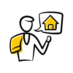 Real estate agent presenting a house concept with enthusiasm