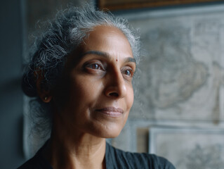 Contemplative Elderly Woman by the Window 