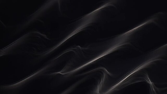 White smoke trails flowing diagonally on black background for abstract design