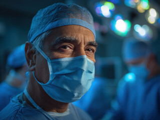 Surgeon in Operating Room with Surgical Team 