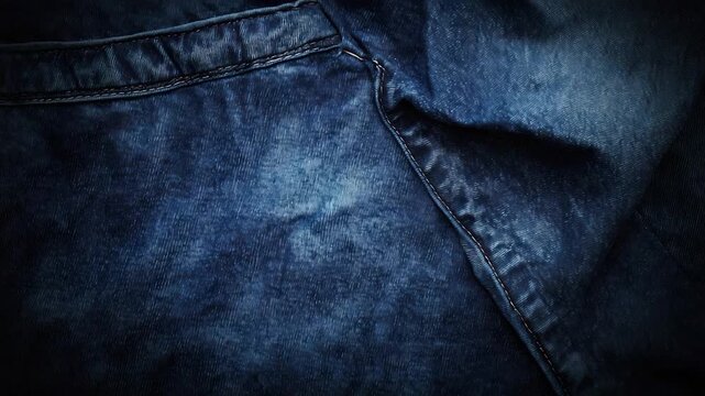 Close-up of denim fabric, showcasing texture and stitching details