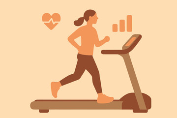 Woman exercising on a treadmill for fitness and health.