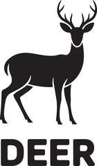 Obraz premium Elegant female deer silhouette grazing gracefully on checkered background, gentle creature