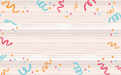 リボンの舞う白い木目の背景イラスト