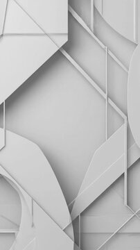 Abstract geometric background with overlapping white and grey shapes