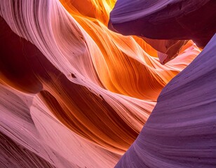 Obraz premium Stunning close-up of sculpted sandstone walls with layered textures and vibrant hues