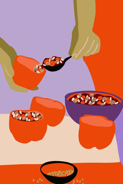 Inviting kitchen scene preparing nourishing meal from scratch