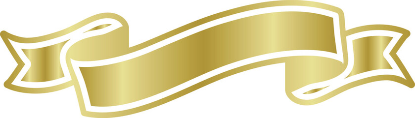 金色の高級感あるリボンフレーム ベクターイラスト