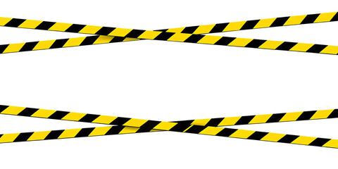 Yellow warning tape on black background isolated on a transparent background