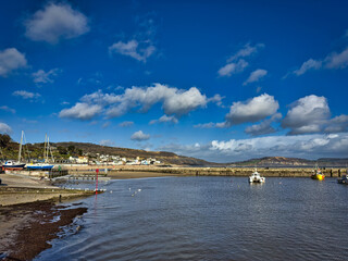 Lyme Regis Seafront on a Sunny Winter Day, Dorset, England, UK