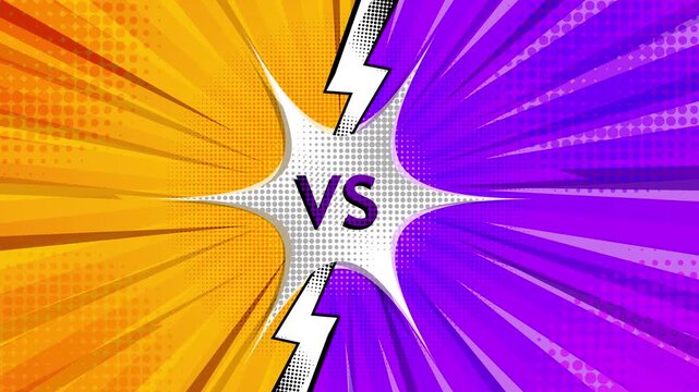 Versus screen battle competition confrontation comic cartoon vs game intro