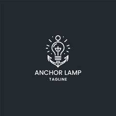 Anchor lamp logo template vector illustration design