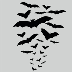 Obraz premium halloween bats silhouettes