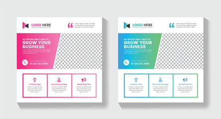 Professional Online Marketing Services Flyer, instagram post, LinkedIn Post	
