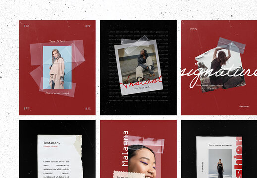 Modern Tape Overlay Social Media Collection