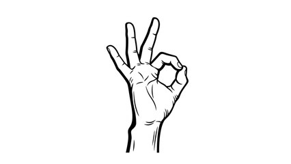 Obraz premium Hand Gesture OK Sign, Perfect Approval, Success, Agreement, Positive Communication
