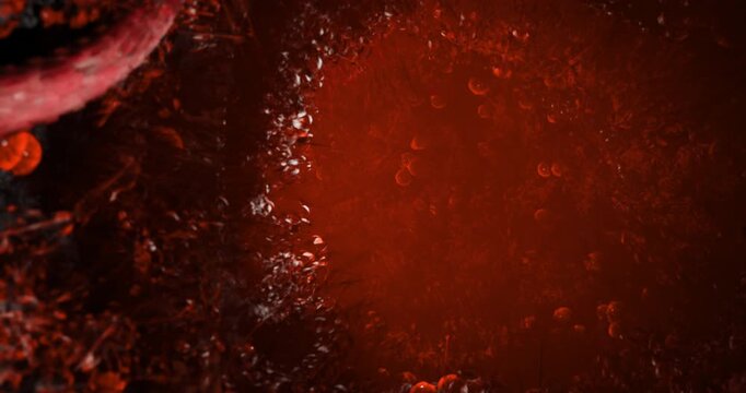 This artwork features a vibrant red background filled with intricate textures and subtle variations, creating a sense of depth and movement in a bold and captivating design.