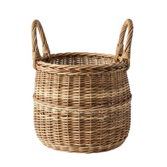 Obraz premium Natural woven basket with sturdy handles for storage or decoration purposes