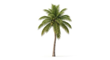 Obraz premium Tropical Coconut Tree Isolated on White Background