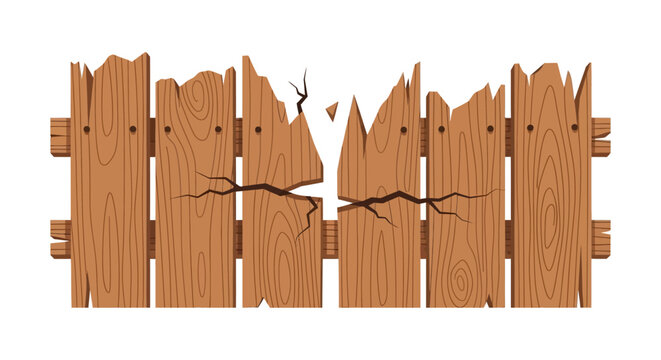 Wooden Fence with Barbed Wire.
