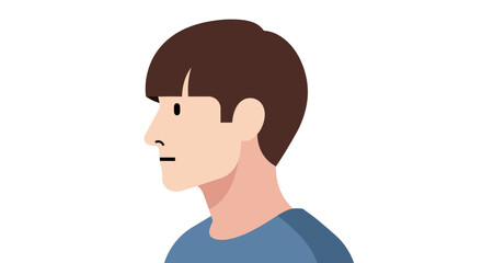Young Man Profile Illustration.