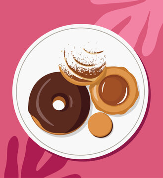 donut and pastries vector